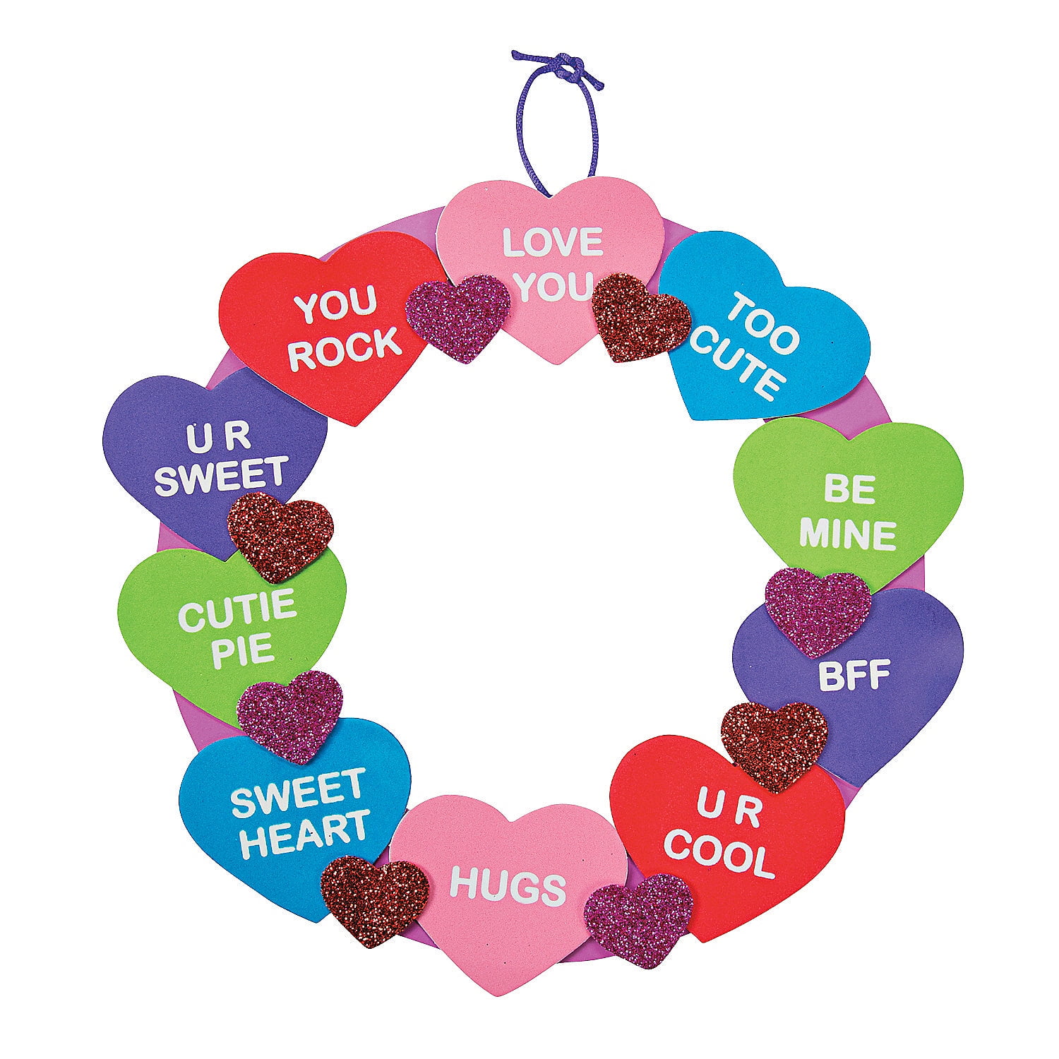 conversation heart wreath