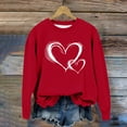 thumbnail image 4 of Sudadera sin capucha para niñas, cuello redondo, sudadera extragrande, estampado de San Valentín, manga larga, para niñas de 1 a 15 años, 4 of 8