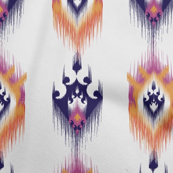 oneOone Cotton Poplin Blue Fabric Asian Ikat Diy Clothing Quilting Fabric Print Fabric By Yard 42 Inch Wide