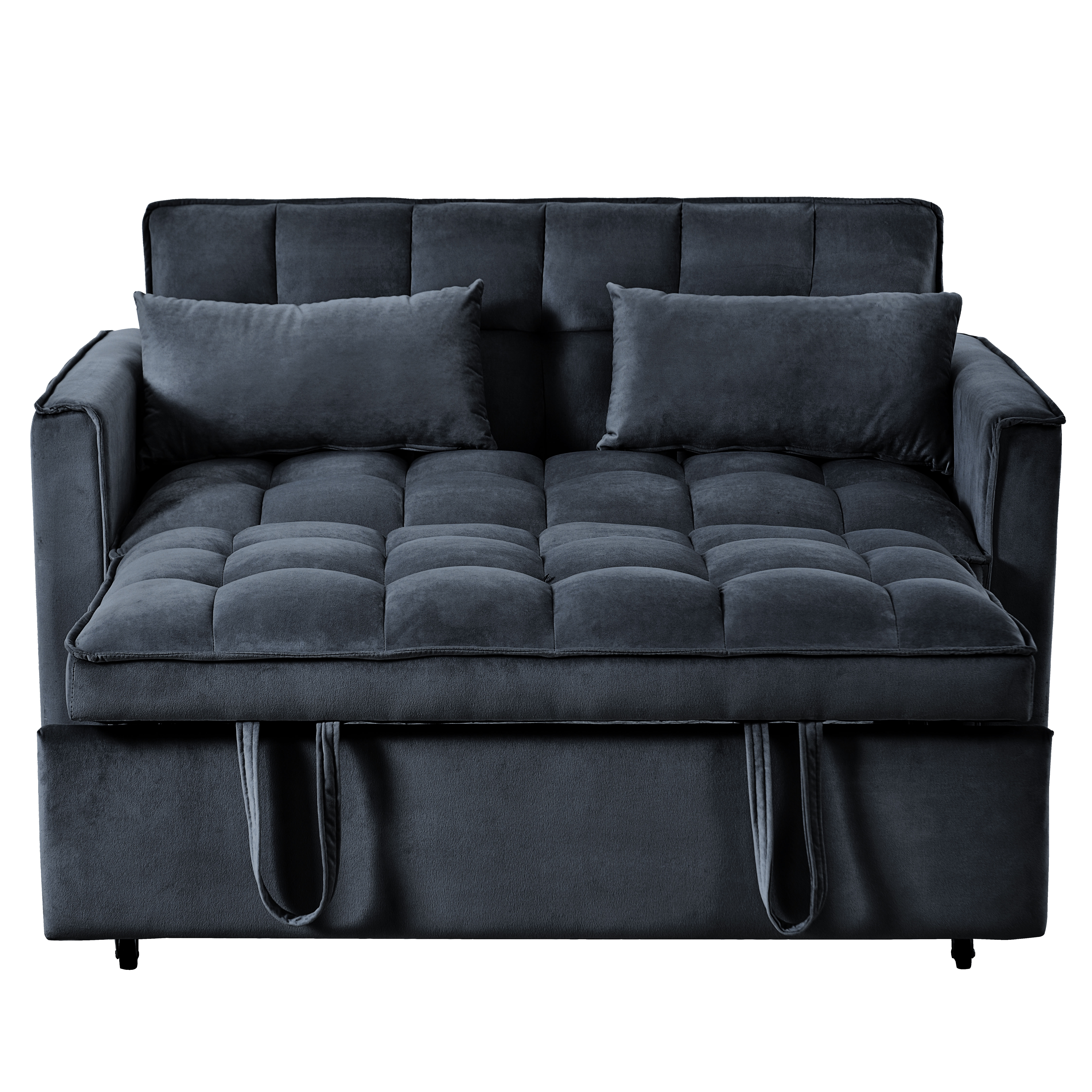 MAYEERTY 3-in-1 Velvet Convertible Sleeper Sofa Bed with Adjustable Backrest Pull-Out Couch for Living Room Apartment Small Space
