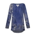 thumbnail image 5 of Pxiakgy Women's Fall Long Sleeve Henley Tops V Neck Tunic Casual Loose Blouse Winter Sweatshirt Long Sleeve Tops for Women Neck Casual Petite T Shirts Dark Blue Xxl, 5 of 5