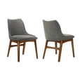 thumbnail image 2 of Azalea Charcoal Fabric and Walnut Wood Dining Side Chairs - Set of 2, 2 of 8