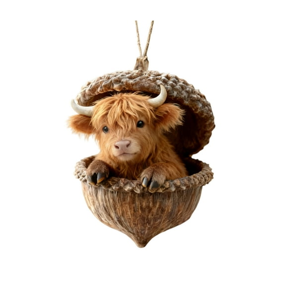 2D Acrylic Acorn Shape Sleeping Keychain, Cute Cartoon Animal Design, Hanging Ornament For Bags Keys And As A Gift For All Ages