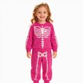 thumbnail image 6 of TOWED22 Toddler Little Girls Ruffle Flare Tunic Dress Top Red Leggings Pants Fall Outfit Winter Spring Clothes Set,Pink,4-5 Y, 6 of 7