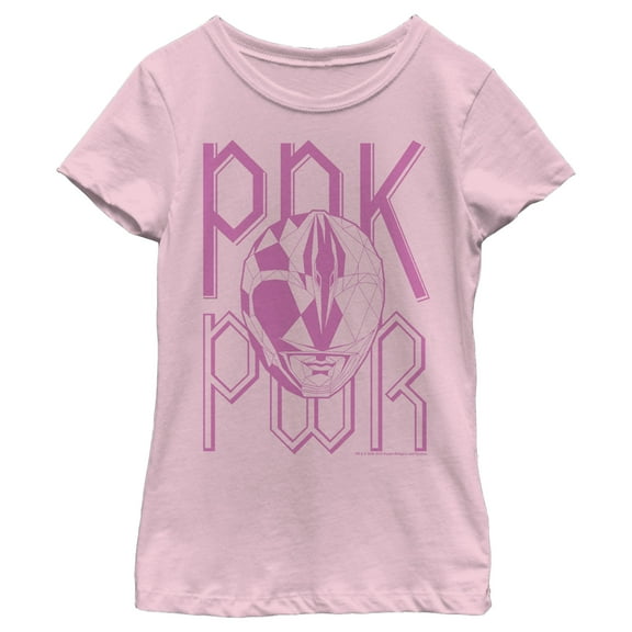 Girl's Power Rangers Power Text  Graphic Tee Light Pink X Small