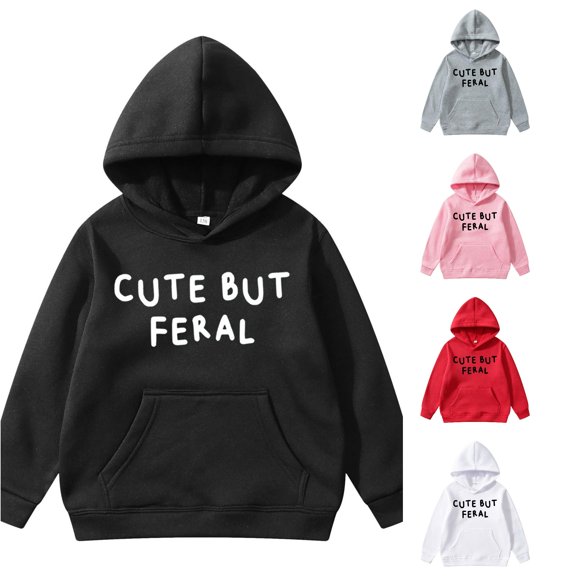 Vividxx Hoodies For Girls Fashion Letter Print Hooded Sweatshirt With Pocket Children's Winter Casual Pullover Classic 8-10Years