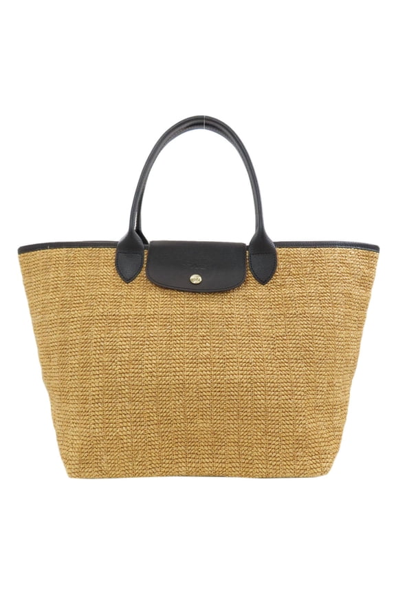 Pre-Owned Longchamp Le Pliage Basket Bag Tote Leather/Straw-like Material Women's