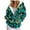 Dark Green, variant on GEWSEY Womens Oversized Hoodies Zip Up Fleece Floral Sweatshirt Casual Fall Long Sleeve Drawstring Hooded with Pockets (Light Yellow, 3XL)