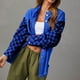 thumbnail image 4 of Chaqueta con botones Chaqueta de manga larga Abrigos al aire libre de moda para mujer Kuymtek Azul T L para Mujer, 4 of 8