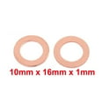 thumbnail image 3 of Unique Bargains 10pcs 10mm x 16mm x 1mm Flat Ring Copper Crush Washer Sealing Gasket Fastener, 3 of 5