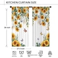thumbnail image 6 of Yellow Sunflower Country Kitchen Curtain 27.5W X 39L Inch 2 Panel Rod Pocket Rustic Floral Flower Butterfly Farmhouse Over Sink Set Small Short Cafe Tier Window Drapes Bathroom Home Decor, 6 of 6