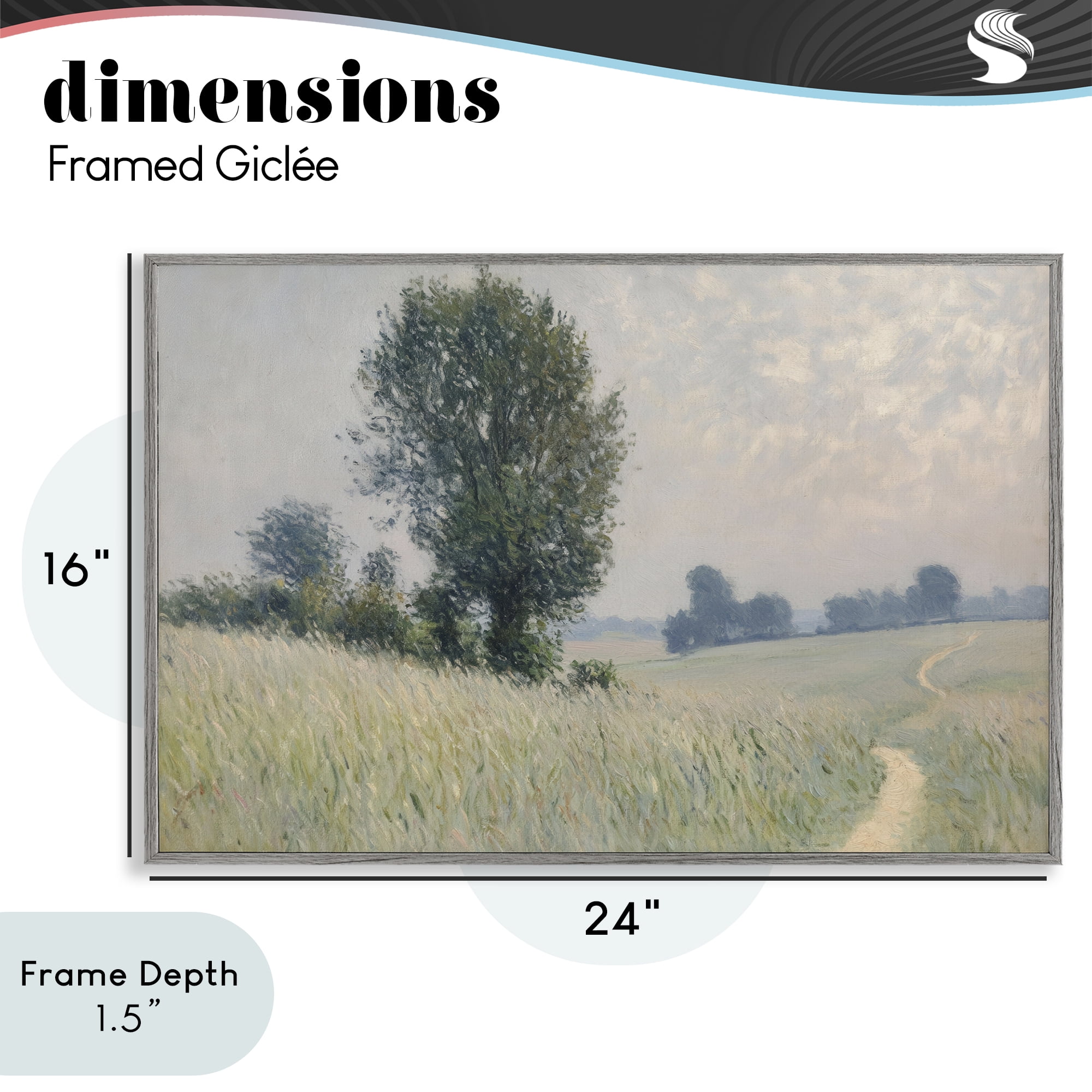 Stupell Industries Tall Grass Path Through Meadow Gray Framed Giclee Art, design by Petal Prints Design