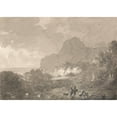 thumbnail image 2 of George Howland Beaumont 14x11 Black Ornate Wood Framed Double Matted Museum Art Print Titled: View on the Coast of Italy, 2 of 5