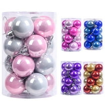 Mecorevxz 24Pcs Christmas Ball Ornaments Shatterproof Christmas Ornaments Set Decorations for Xmas Tree Balls 40mm/1.57" (Pink Sliver)