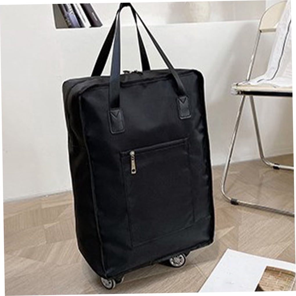 OUNONA 30L Black Foldable with Universal Wheels, Oxford Cloth Storage Luggage for Easy Carry