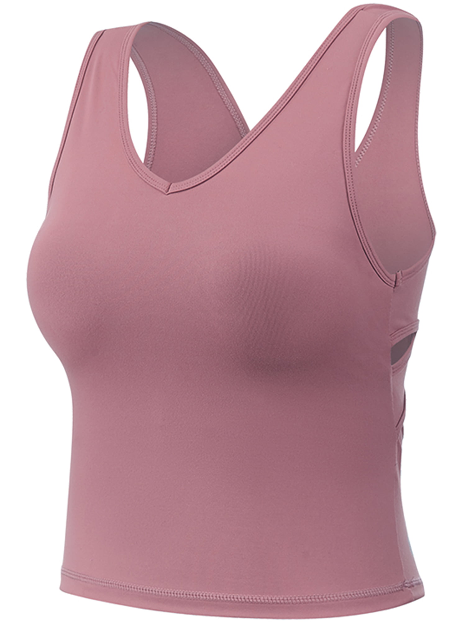 Details about  / COLO Women Yoga Tank Top Workout Tops Open Back Racerback Built in Bra Removable