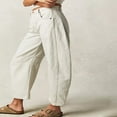 thumbnail image 3 of QJUHUNG Women  Loose Jeans Solid Color Mid-Rise Barrel Denim Pants, 3 of 6