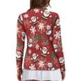 thumbnail image 2 of Yuyamidu Santa Claus Long Sleeve Golf Shirts for Woman Snowman Athletic Tennis Shirts Red Quarter Zip Workout T-shirts Christmas Pullover Size M, 2 of 8