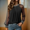 thumbnail image 2 of SNKSDGM Easter Shirts Women's Tops Dressy Casual Short Sleeve Festive Blouses Women's Black Elegant Sexy New Year's Eve Outfit Sequins Top Women's Tops, 2 of 7