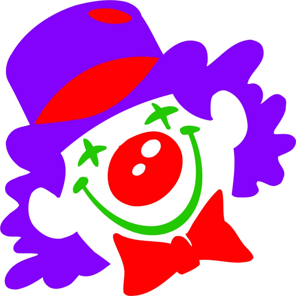 Design With Vinyl Artwork Cartoon Smiley Clown Face Colorful Makeup