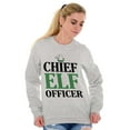 thumbnail image 3 of Xmas Chief Elf Officer Santa Helper Unisex Plus Fleece Graphic Sweatshirt Brisco Brands 4X, 3 of 4