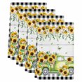 thumbnail image 2 of Sunflowers Kitchen Towels Set of 4, Spring Farmhouse Country Truck Leaf Wood Grain Absorbent Dish Towels for Kitchen, Microfiber Hand Towel, Quick Drying Tea Towel for Cleaning Decorative Dishcloths, 2 of 7
