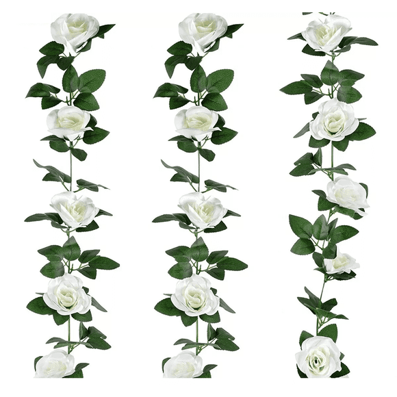 Guia Enredadera Rosa Blanca Artificial Labg 3pcs