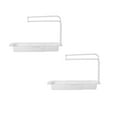 thumbnail image 1 of Oleegame 2PC Shower Soap Dish With Hook Household Faucet Clip Rack Kitchen Sink Rag Bath Holder Soap Storage Box White, 1 of 2