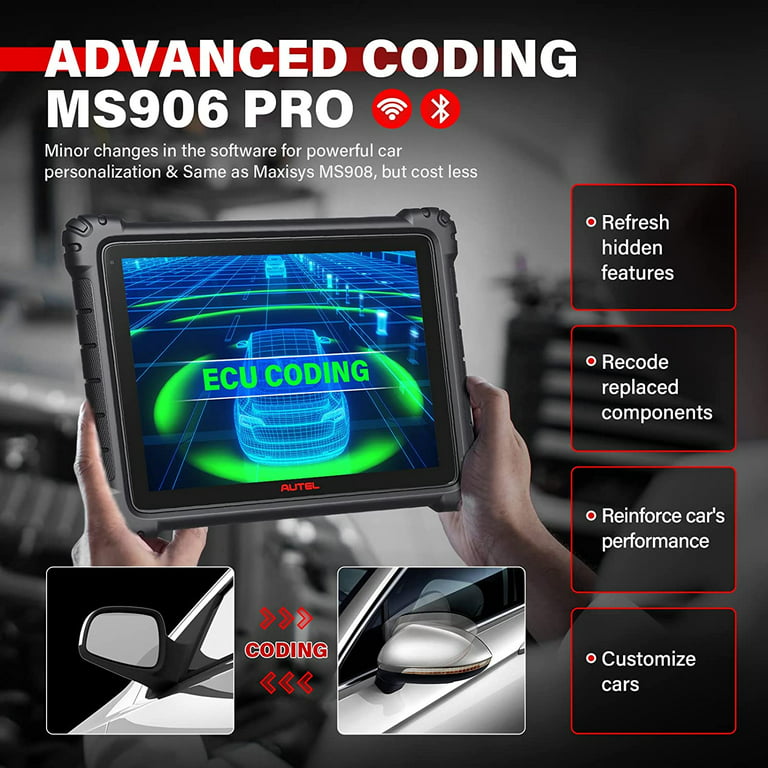 Autel MaxiSys MS906 Pro-TS Scanner, Full TPMS, 2024 New Ver. of MS906TS  MS906 Pro MS906BT MK908, Advanced ECU Coding, Bi-directional Scan Tool, 36+