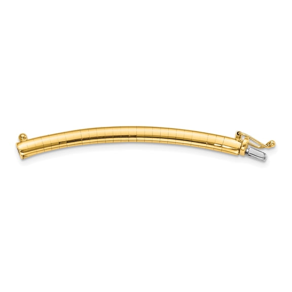 14K Solid Yellow Gold 4mm Cubetto Omega Snake Chain Herringbone Necklace