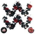 thumbnail image 2 of 6 FT Artificial Maple Leaves Wreath - Halloween Pumpkin Garland, Halloween,Thanksgiving Garland for Party Table Fireplace, Halloween Decoration, Fall Decor - Black, 2 of 3