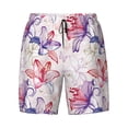 thumbnail image 4 of Lsque Mens Swim Trunks Lilies Flowers Pattern - Bathing Suit Compression Liner - Beach Swim Shorts Swimwear - (S-3XL) - Stretch Quick Dry -XX-Large, 4 of 9
