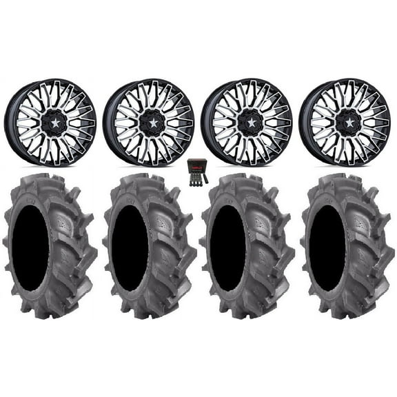 MSA Clubber 14" Wheels Machined 28" BKT AT 171 Tires Polaris RZR XP 1000 / PRO XP / Ranger XP 900/1000