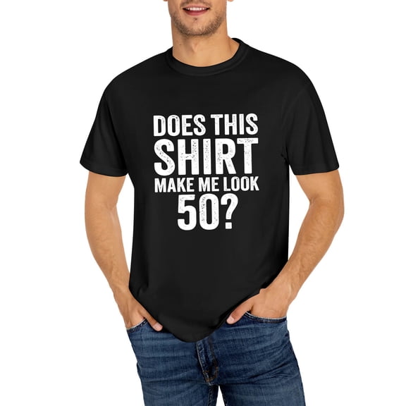 Vintage 50th Birthday Decorations Men Gag Funny 50 Birthday T-Shirt, OdeJous Funny T-Shirt Black, S