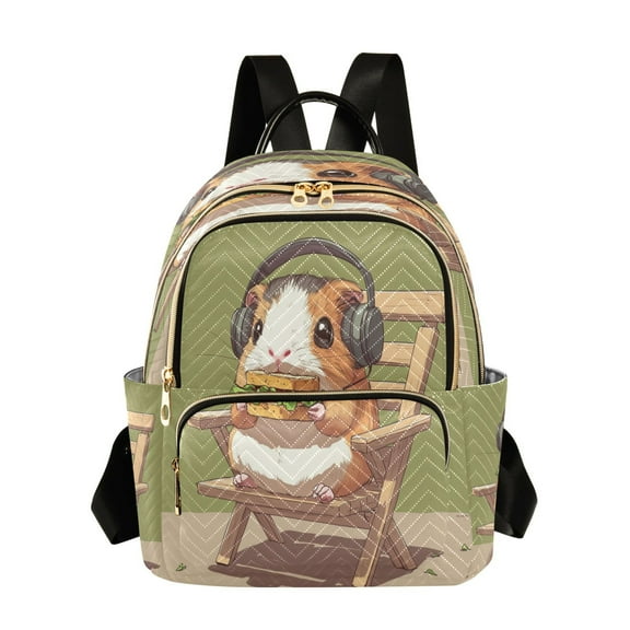 WOBOGO Cute Guinea Pig Eating A Sandwich Butterfly Backpack Durable Lightweight Shoulder Bag Built-in Laptop Sleeve and Multiple Utility Compartments