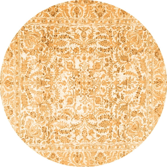 Ahgly Company Indoor Round Persian Orange Traditional Area Rugs, 7' Round