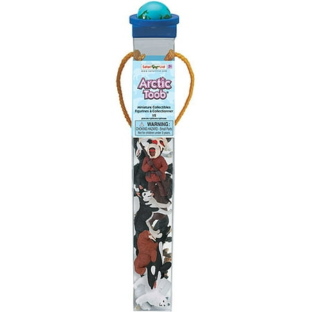 Arctic Fox - Safari Ltd Arctic TOOB With 10 Fun Figurines, Including a Harp Seal, Husky, Caribou, Arctic Rabbit, Killer Whale, Walrus, Arctic Fox, Beluga Whale, Igloo, and Polar Bear