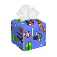 thumbnail image 1 of Funda para caja de pañuelos de cuero Mario cuadrada, soporte para papel de seda con cinturón inferior, funda estética con forma de cubo para pañuelos faciales, decoración moderna para baño,, 1 of 8