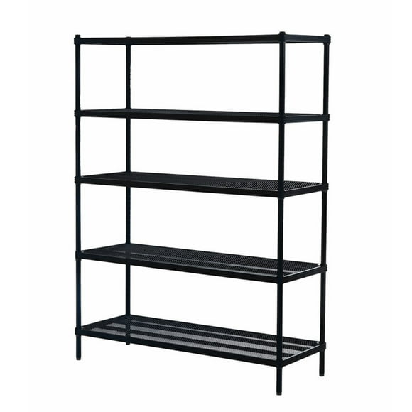 Design Ideas MeshWorks 5-Tier Metal Storage Shelving Unit Rack, Black