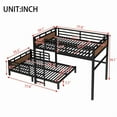 thumbnail image 5 of Bellemave Full Over Full Bunk Bed, Separable Bunk Beds Frame with Headboard and Rails, Bunk Beds Can Turns Into Loft Bed and Platform Bed for 2 People (Walnut+Black）, 5 of 8