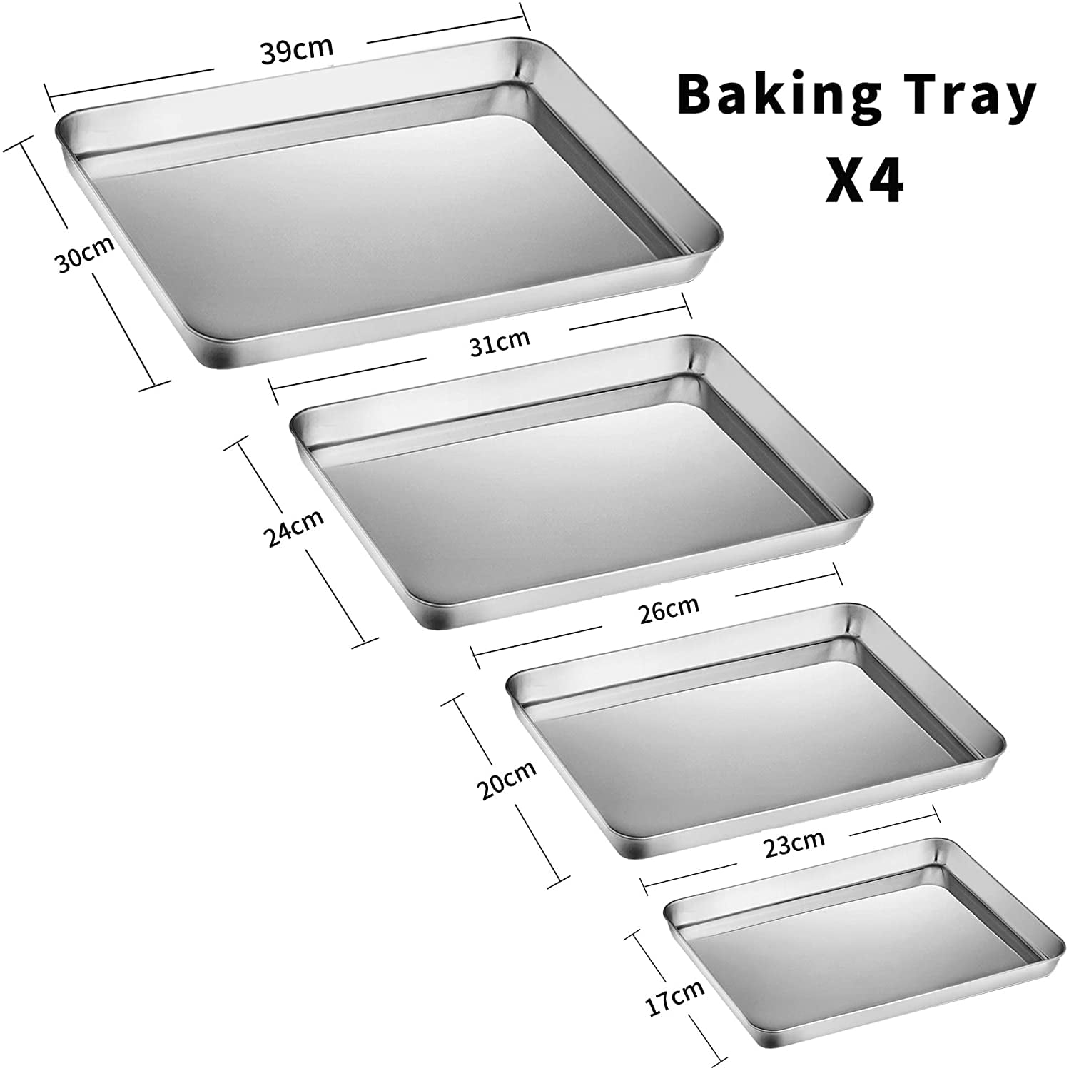 Velaze 2-Piece Stainless Steel Baking Tray Non-Stick Sheet Set VLZ-BT01 -  The Home Depot