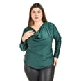 thumbnail image 1 of Blusa elegante de satín Roman Fashion/Tallas Extras, 1787 (Verde botella) esmeralda 40, 1 of 6
