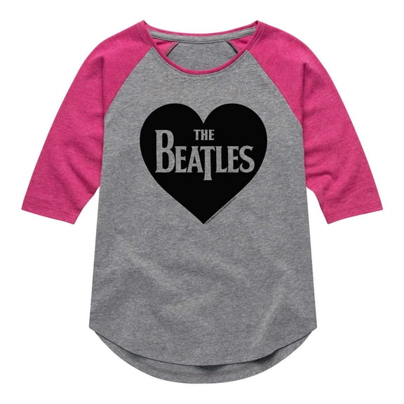 The Beatles - Heart - Girls Toddler And Youth Raglan