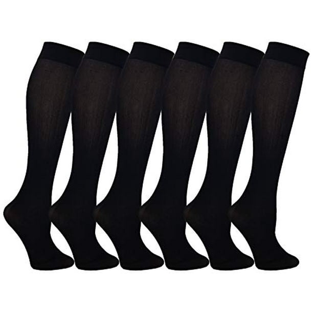 Queen Size Trouser Socks for Women, 6 Pairs Plus Stretchy Opaque Knee