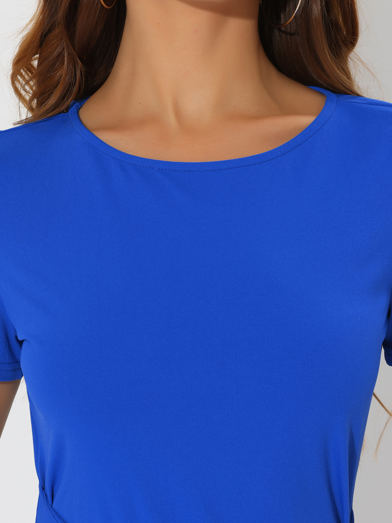 DARING DIVA Women's Tie Waist Work Office Sheath Dresses XS Royal Blue