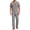 Grey, variant on Men 2 Piece Set Linen Outfit Casual Short Sleeve Button Down Shirt and Linen Pants