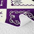 thumbnail image 5 of Feelyou Cute Ghost Skull Twin Quilt Set, Halloween Crow Pumpkin Twin Coverlet Set, Purple Cream, 2pcs, 1 Comforter and 1 Pillowcase, 5 of 7