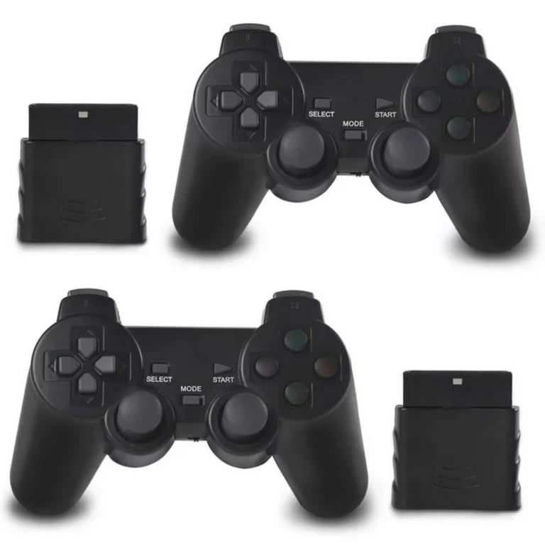 2 Pack PS2 Wireless Controller, 2.4G Game Pad, Dual