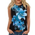 thumbnail image 1 of Snorda Débardeurs pour Femmes Grande Taille Mode Féminine Décontractée Été Imprimé Sans Manches Col Rond Haut Blouse Débardeur P-5TG, 1 of 5