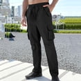 thumbnail image 2 of GuangCheng George Men Quick Dry Cargo Pants Elastic Waist Multiple Pockets Durable Lightweight Outdoor Hiking Trousers,Size:S, 2 of 6